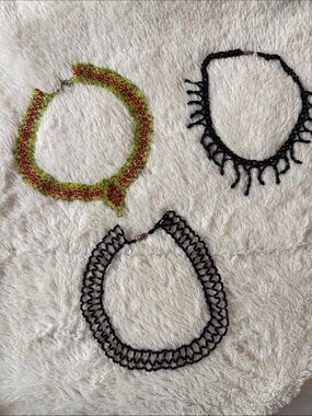 Handmade Green and Red Beaded Choker Necklace - Women Jewelry